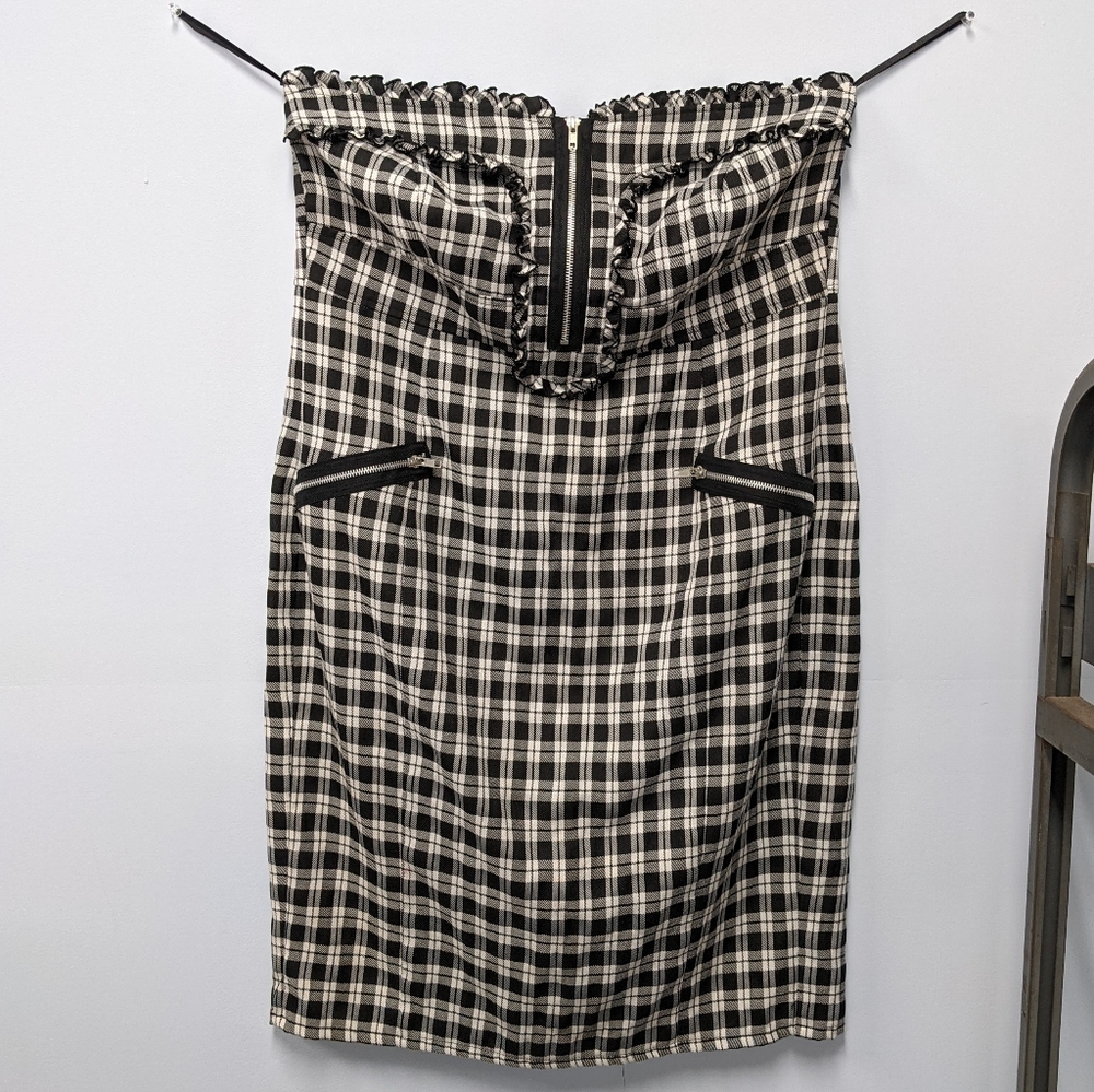 Torrid Strapless Plaid Check Minidress
